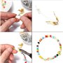 JINJUMEI Fermoir à chaîne, 460pcs fermoirs de bracelet, 60 fermoirs de homard, 400 anneaux de saut et extrémités de sertissage, 
