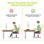 Ejoyous Support de Moniteur en Bois, Portable Moniteur Stand avec 2 Tiroirs, Support pour Réhausseur Moniteur pour PC Ordinateur