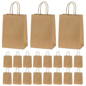 Sac Papier Kraft avec Poignée - 40 Pièces