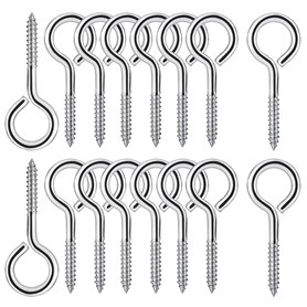 25 Pièces M4 Piton à Visser en Acier Inoxydable 304 - Vis Mouton Oeil Rond Auto Taraudeuse à Anneau - Crochets à Oeil Boulon à Œ