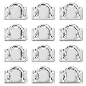 SAIJIAN 12 Pièces Platine Oeil INOX M5 Platine Ancrage INOX 304 Crochet Oeillet Plaque a Oeillet Carré Crochets de Plafond Suppo