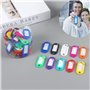 120 Pièces Porte Cle Etiquette Porte Étiquettes Cle à Bagages en Plastique de Couleurs Étiquette d'identification Inscriptible a