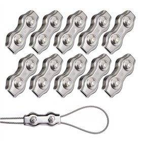 10 Pièces Duplex Clips M5 Câble Métallique Clips Inoxydable 304 Pinces Duplex pour Gréement de Câble Métallique de 5 mm