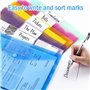24 Pièces Pochette Plastique A4 Colorée Pochette Documents Transparent Document Dossier Pochettes Chemises avec Bouton-Pression 