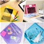 24 Pièces Pochette Plastique A4 Colorée Pochette Documents Transparent Document Dossier Pochettes Chemises avec Bouton-Pression 