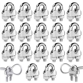 18 Pièces Serre Cable Acier