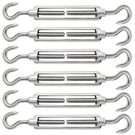 6 Pièces Tendeur Cable M5 Tendeur Cable Inox 304 Réglable Crochet de Ridoir et Crochet pour Tendeur de Fil Cable Acier Corde Cro