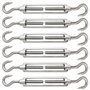 6 Pièces Tendeur Cable M5 Tendeur Cable Inox 304 Réglable Crochet de Ridoir et Crochet pour Tendeur de Fil Cable Acier Corde Cro