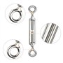 6 Pièces Tendeur Cable M6 Tendeur Cable Inox 304 Réglable Oeil de Ridoir et Oeil pour Tendeur de Fil Cable Acier Corde Crochet T