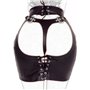 binxliuxo Fluoro Robe Noire en PU Mini Jupe Accessoires b-d-s-m