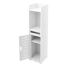 Armoire de salle de bain étroite avec porte-papier toilette et 3 niveaux