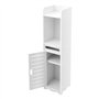 Armoire de salle de bain étroite avec porte-papier toilette et 3 niveaux