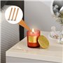 100 Pièces Meche Bougie Bois avec 50 Bases en Métal Mèche de Bougie en Bois Trimmable Mèche en Bois de Bougie sans Fumée Naturel
