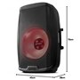 Gemini Sound AS-2115Bt-Lt – Enceinte de sonorisation active DJ Bluetooth de 2000W avec woofer 15”, Eclairage festif à LED, Sd, U