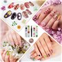 CCUCKY Fleurs Séchées à Ongles Naturelles, 2 Boîtes de Vraies Fleurs à Ongles pour DIY Faire de l'Artisanat, Arts des Ongles