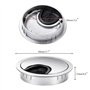 HO2NEL Passe Câbles Bureau Rond Encastrable, Passe Fil 60mm Métal Brossé Design Rangements de Câbles pour Table de Bureau Argent