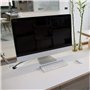 HO2NEL Passe Câbles Bureau Rond Encastrable, Passe Fil 60mm Métal Brossé Design Rangements de Câbles pour Table de Bureau Argent