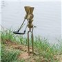 Porte Canne à Pêche Support de Poteau Détachable Réglable Support de Canne à Pêche en Alliage d'aluminium(Kaki)