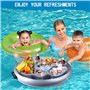 Amzeeniu Porte-gobelet Gonflable Flottant,Gonflable Porte-Boissons 2 en 1 Plateau Flottant,Porte-Bouteille Gonflable Flottant Fê