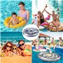 Amzeeniu Porte-gobelet Gonflable Flottant,Gonflable Porte-Boissons 2 en 1 Plateau Flottant,Porte-Bouteille Gonflable Flottant Fê