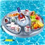 Amzeeniu Porte-gobelet Gonflable Flottant,Gonflable Porte-Boissons 2 en 1 Plateau Flottant,Porte-Bouteille Gonflable Flottant Fê