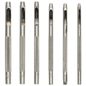 Lotsdonxia Lot de 6 poinçons ronds antidérapants noirs très rigides de qualité industrielle pour perforer le cuir
