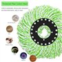 Têtes Microfibre Balai Rond Têtes Mop Tête de Vadrouille Rechange Tête de Balai à Franges,Suuwwn Têtes de Recharge de Vadrouille