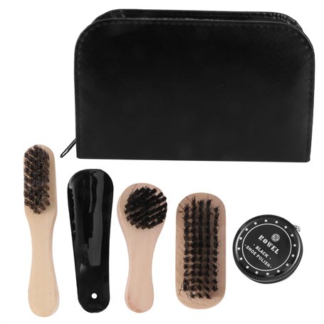 SUPVOX Kits D'entretien Des Chaussures Brosse à Chaussures avec Manche en Bois Chiffons pour Chaussures Cirage Crème à Chaussure