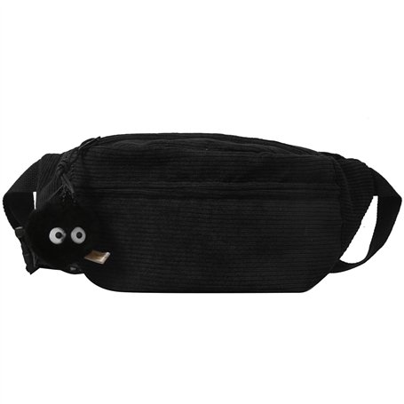 DMNQ Sac Banane Femme Velours Côtelé Banane Femme Velours Sac Banane Velours Cotelé Femme Femme en Forme de Demi-Lune Avec Bando