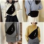 DMNQ Sac Banane Femme Velours Côtelé Banane Femme Velours Sac Banane Velours Cotelé Femme Femme en Forme de Demi-Lune Avec Bando