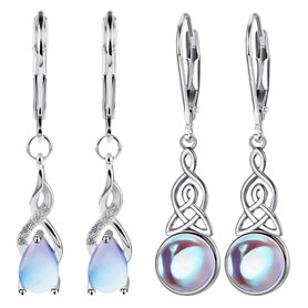 Matsizen 2 paires de boucles d'oreilles pendantes en pierre de lune