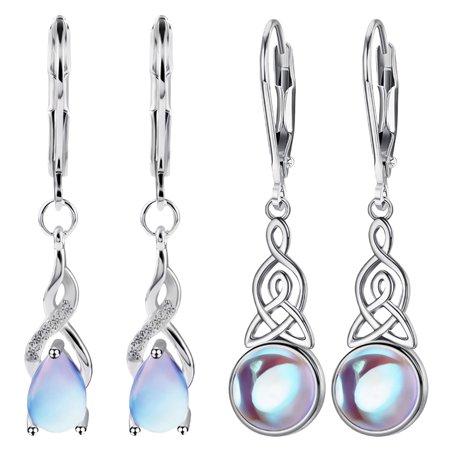 Matsizen 2 paires de boucles d'oreilles pendantes en pierre de lune