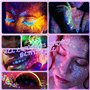 12 Couleurs Paillettes Visage Festival Paillette Maquillage Fluorescent Dans Le Noir Phosphorescent Cheveux Couleurs Lumineuse P