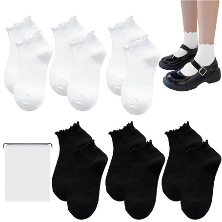 WUSANNA Chaussettes à Volants pour Femmes