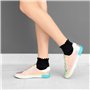 WUSANNA Chaussettes à Volants pour Femmes, 6 paires de Chaussettes à Volants, Confortables Chaussettes de Cheville à Volants Tri
