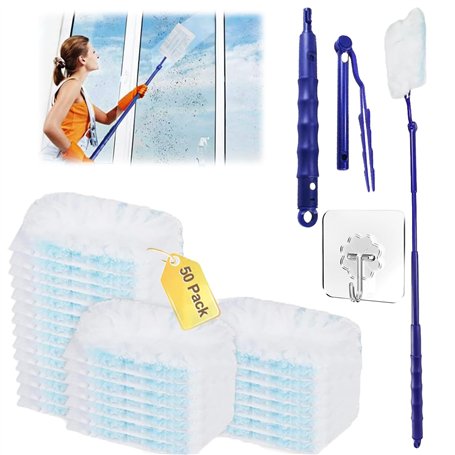 Roinaid Swiffer Lot de 50 plumeaux à poussière Swiffer avec recharge pour plumeau Swiffer Duste Swiffer avec 1 poignée