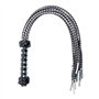 YUHENG Baven Cravache d'équitation en cuir noir pour chevaux Cravache d'équitation pour l'entraînement quotidien (noir)