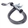 YUHENG Baven Cravache d'équitation en cuir noir pour chevaux Cravache d'équitation pour l'entraînement quotidien (noir)