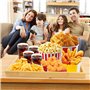 MXTIMWAN Plateau Bois, Plateaux de Service en Bambou avec Poignée, Plateau Repas Rectangle, Grand Plateau Repas Decoratif pour V