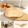 Papier Sulfurisé, LTZGO Accessoires 100 Pièces Papier Cuisson Patisserie carré pour Friteuse à Air, Sulfurise Feuille Liner Anti