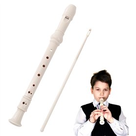 Flute Enfant Flute a Bec Avec Tige de Nettoyage Flûte à Bec Soprano Instrument de Style Allemand Soprano 8 Trous Plastique Amovi