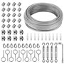 64 Pièces Cable Acier 3mm Cable Inox 3Mm 30M 304 Cable Acier Gainé Filin Acier avec Tendeur Cable Inox Tendeur Fil A Linge Serre