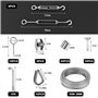 64 Pièces Cable Acier 3mm Cable Inox 3Mm 30M 304 Cable Acier Gainé Filin Acier avec Tendeur Cable Inox Tendeur Fil A Linge Serre