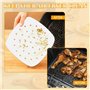 200 Feuilles Papier pour Friteuse à Air，Papier Sulfurisé Air Fryer，Perforé Papier Cuisson Air Fryer,Carré Papier à Vapeur,Parche