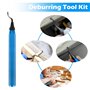 UKOFEW Ebavureur Outil D'ébavurage,Outil d'Ébavurage Manuel,360 ° Rotatif Deburr Lames,Burr Remover avec 10 BS1010 Lames de Rech