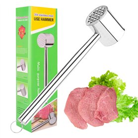 UKOFEW Attendrisseur de Viande en Acier Inoxydable，Marteau à Viande，Marteau à Steak pour Steak
