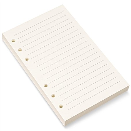 Bidponds Filofax Recharge de papier ligné A6 à 6 trous pour classeur personnel A6 à 6 anneaux