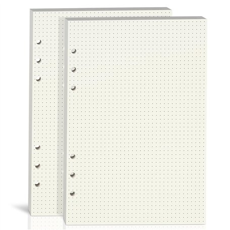 Lot de 2 feuilles de papier A5 à grille à points