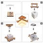 Artpad Simple Japon Tatami E27 Lampe En Bois Hall d'entrée Porche Balcon Plafond Luminaire Verre Plafond Moderne