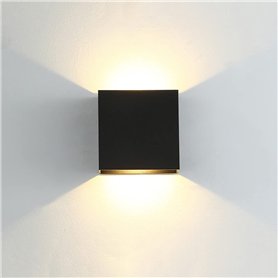 CYUaoao 1 Pièce Applique Murale LED Moderne en Aluminuim AC86V-265V Applique Murale Carrée Noire 10 x 10 x 5 cm Imperméable Conv